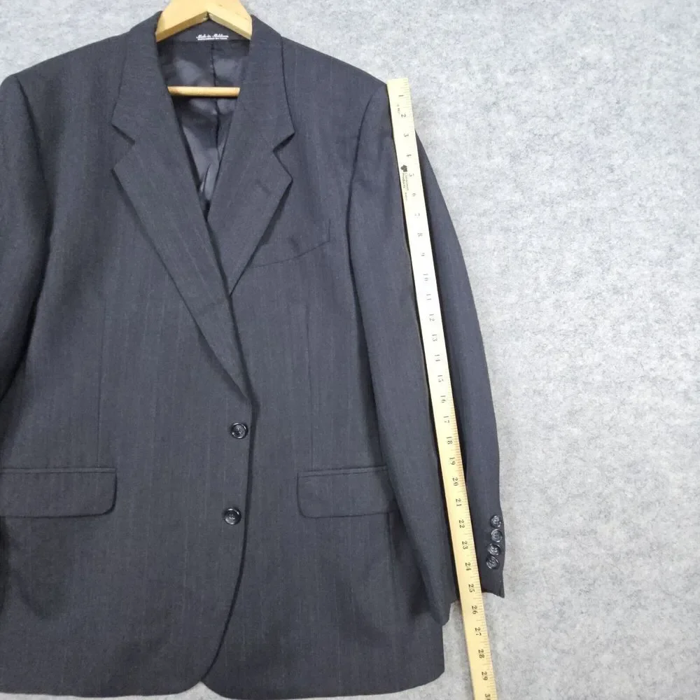 Kilburne Finch Men's Blazer Charcoal Pinstriped Size 44R S&K 2-Button Wool Blend